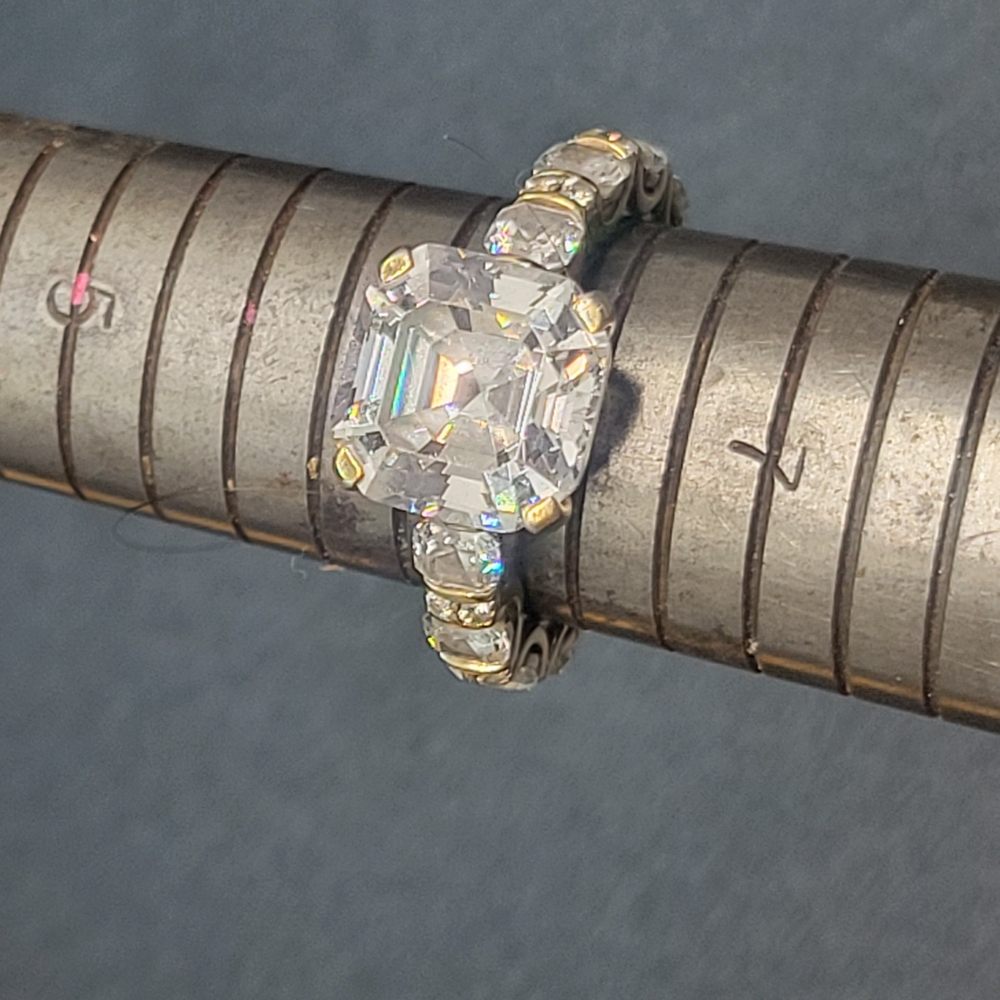 Elegant Gold Plated Sterling Silver Ring  with CZ